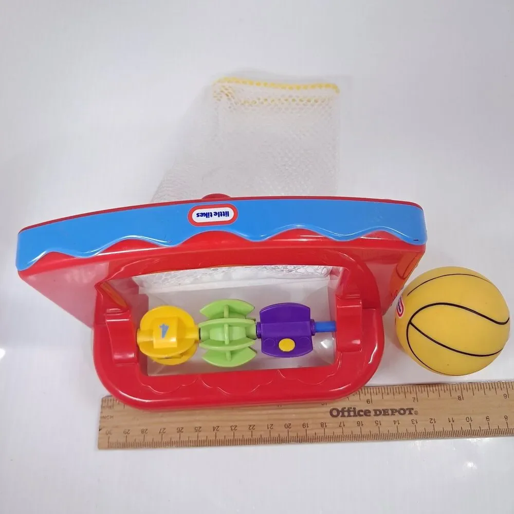 Little Tikes Bath Toy Basketball Hoop net w/ 1 ball tub play kids toddler